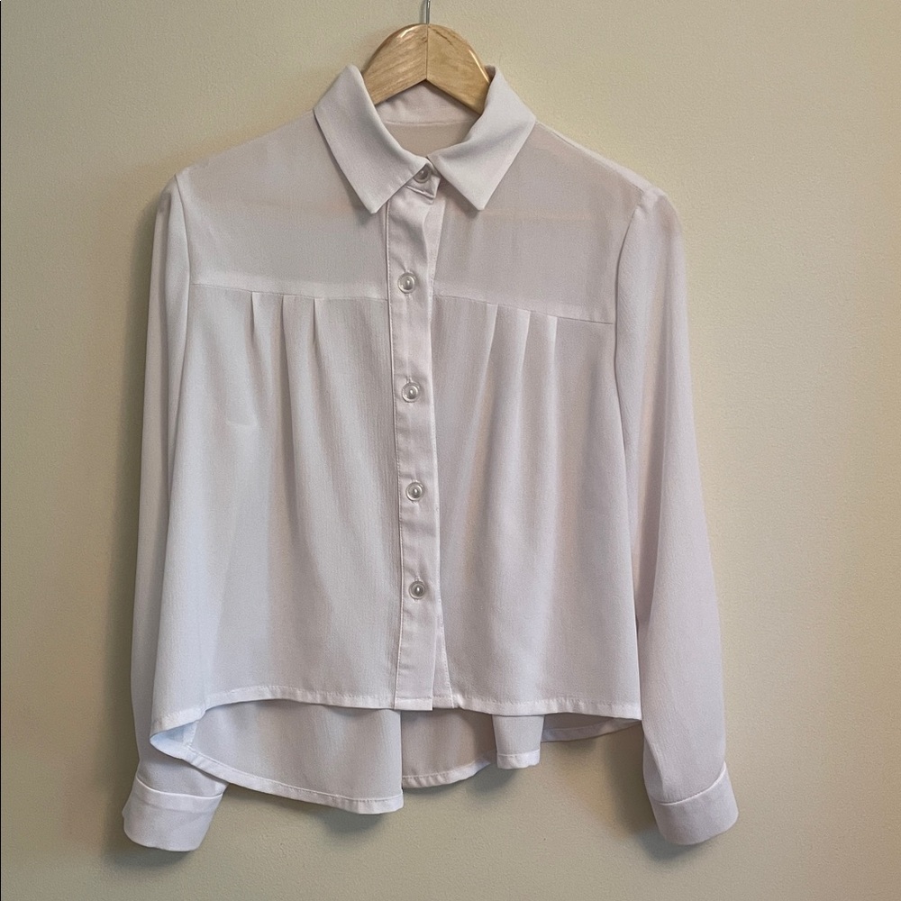 White Cropped Blouse